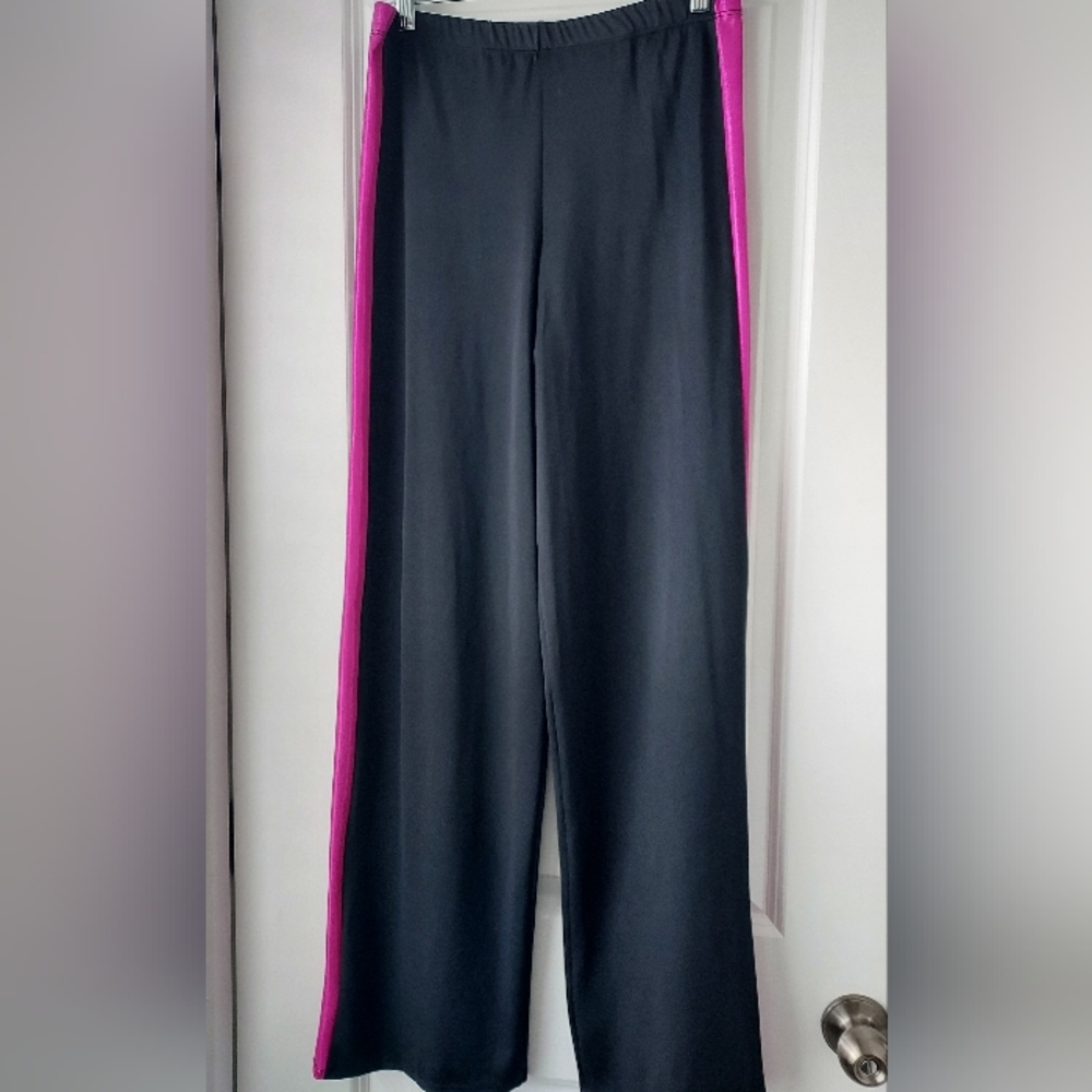 Adult Dance Jazz Tap Pants Costume  Georgie Girl Black Pink Stripe Theater Large